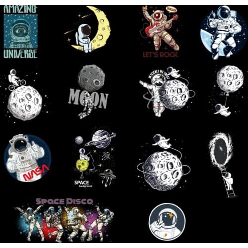 Heat Transfer PVC Patch LGBT Iron On Transfer For Clothing DIY Astronaut Thermal Transfer Heat Vinyl Iron Sticker Apparel Decor