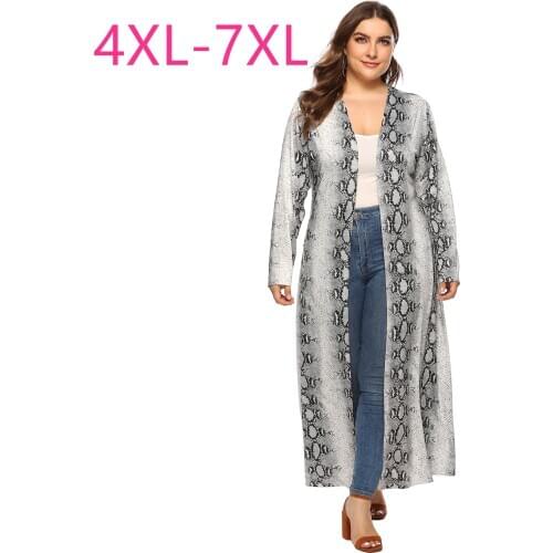 2021 spring autumn new plus size long cloak for women large long sleeve loose casual serpentine cardigan coat 4XL 5XL 6XL 7XL