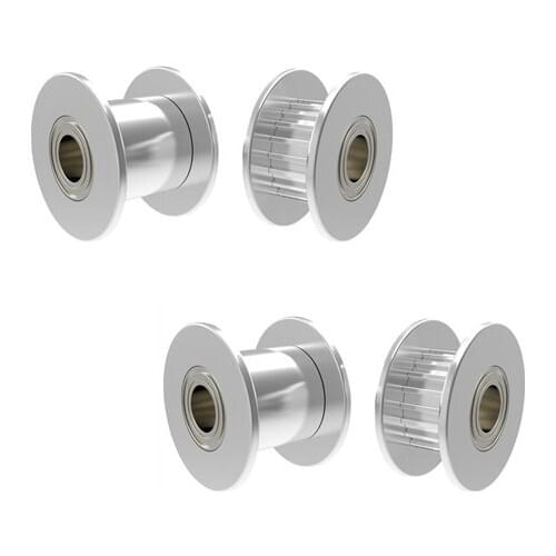 1Pcs Aluminum GT2 11mm Width 20 Tooth Teeth/Smooth 2GT Timing Idler Pulley Pully Double Bearing For 3D Printer Bore=3mm/4mm/5mm