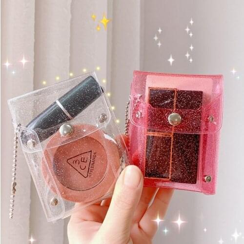 1PC Transparent Coin Purse Women Wallet PVC Card Clear Short Purse Money Wallet Card Holder Mini Wallets ID Holders