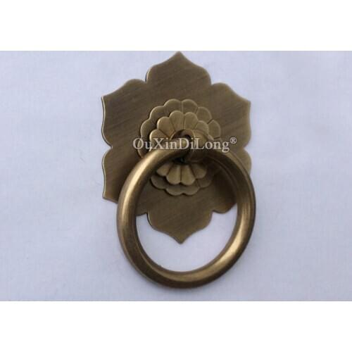 Retro Vintage 10PCS Antique Brass Furniture Handles Cupboard Wardrobe Drawer Cabinet Pulls Rings Handles & Knobs