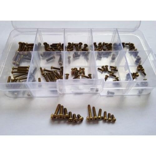 160pcs M2 M2.5 Phillips Round Head Copper Screws Brass Bolt Bolts Screw Assortment Set Free Shipping