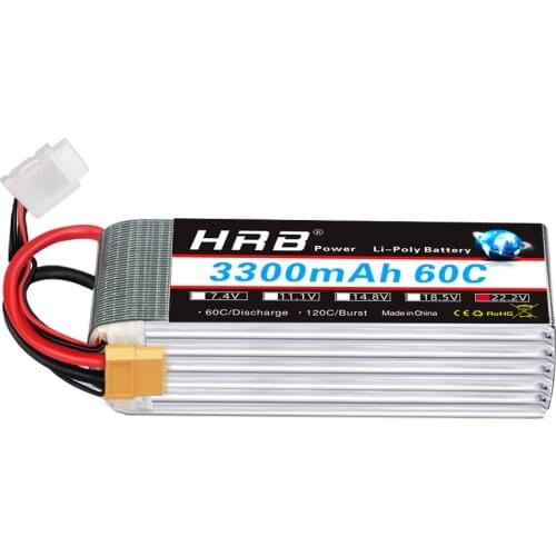 HRB 6s 22.2V 3300mAh Lipo Battery 60C Max 120C For RC helicopter ALIGN Trex 500X 600E GAUI ElyQ Airplane RC cars Monsters t plug