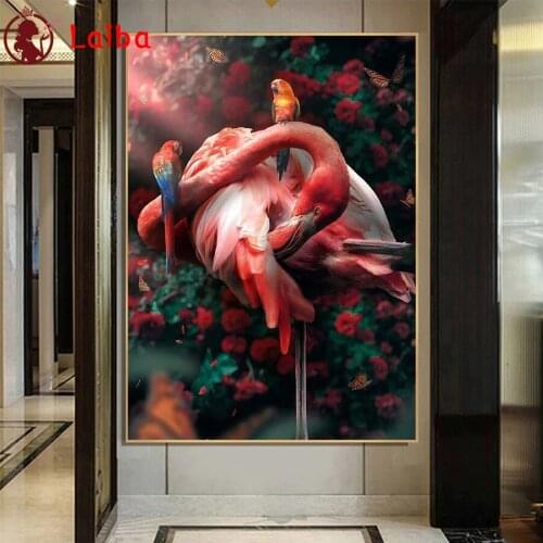 Diamond Painting Modern animal art, flamingo parrot Cross Stitch Diamond Mosaic Picture Embroidery crystal Beaded Handicraft