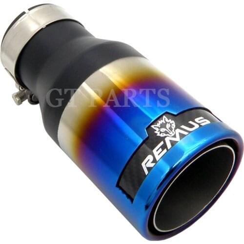 Car Universal Remus-logo Stainless Steel Exhaust Tip with Burnt Blue Color End Pipe for BMW BENZ Audi VW Golf Parts