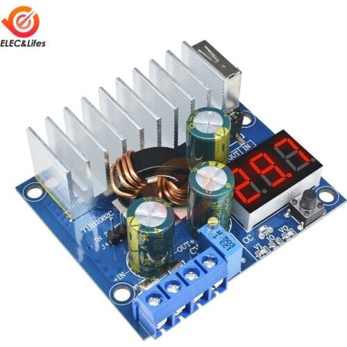 100W 6A LED Digital Voltmeter DC-DC Step Up Converter Adjustable Boost Module Power Supply DC 3~35V 5A 6A(Max) USB Voltage Meter