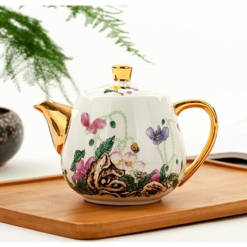 Coquelicot Flower Bone China Coffee Set Porcelain Tea Set Ceramic Teapot Teatime Drinkware Coffeeware