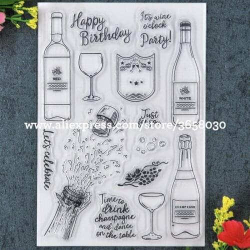 LETS CELEBRATE Happy Birthday Party Scrapbook DIY photo cards rubber stamp clear stamp transparent stamp 11x16cm 8101611