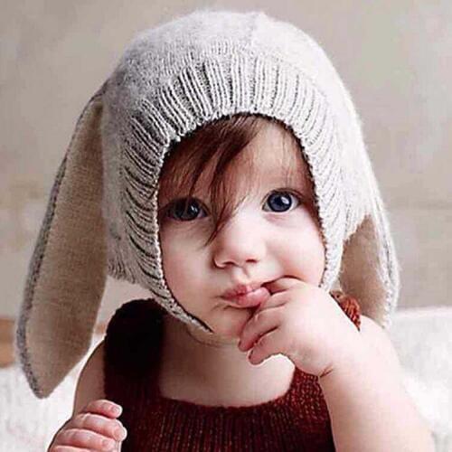 Autumn and winter day baby hat cute rabbit ears hat add fuzz thickening cute newborn baby warm cap to protect ears children