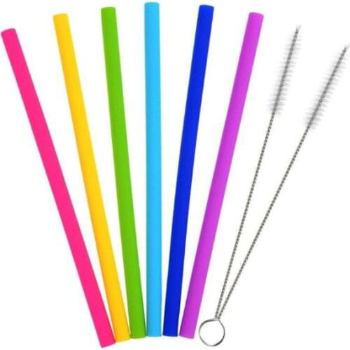 Food Grade Flexible Silicone Drinking Straws Drink Tools Reusable Eco-Friendly Colorful Silicon Straw For Home Bar Accessories