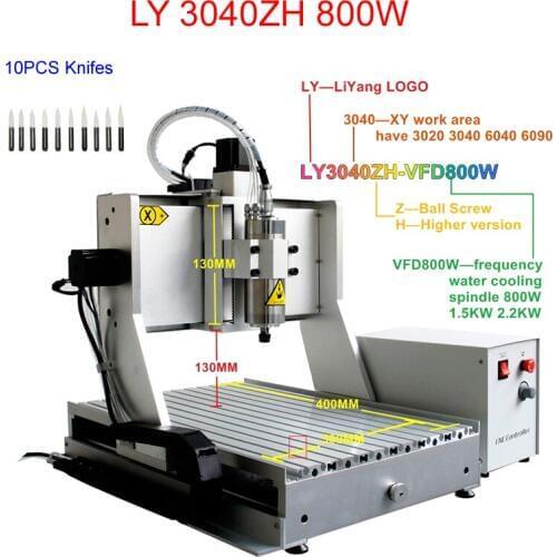 300*400mm working area cnc router machine LY 3040ZH 800w water-coolling spindle cnc milling machine free tax to RU