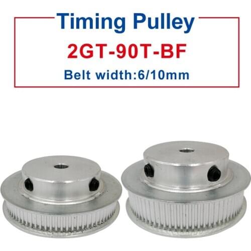 GT2-90T Pulley Bore 6/6.35/8/10/12/12.7/14/15/16/17/19/20/22/25mm Pulley Wheel Match with 6/10mm GT2-timing belt For 3D Printers