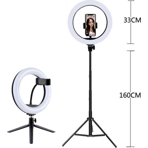 Ringlight Led Selfie Ring Light Phone Lamp Photography Lighting Tripod Holder Selfie Round Annular Youtube Video