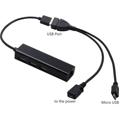 LAN Ethernet connector & USB adapter for Amazon Fire TV Gen3 - 3 PORT USB HUB