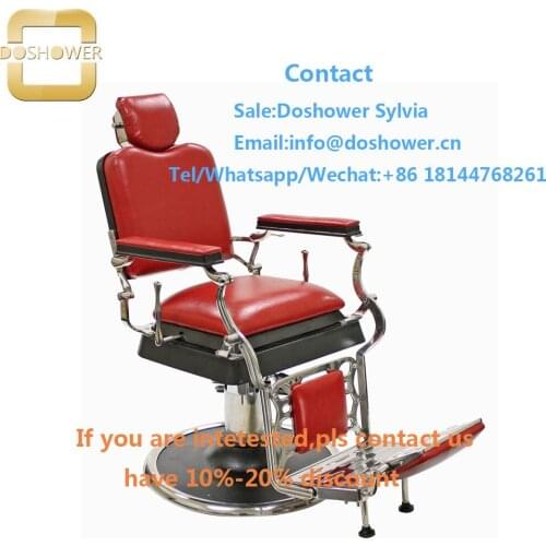 Salon furniture set barber chair with barber chair simple for barber men red chair stainless steel