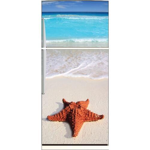Fridge Sticker Beach Starfish Refrigerator Dishwasher Door Cover Bedroom Decor Wallpaper Stickers Vinyl Kitchen House Decoration