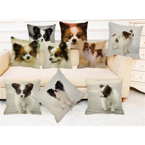 XUNYU Cute Pet Pillow Case Beautiful Butterfly Dog Linen Printed Cushion Cover for Home Sofa Pillowcase 45x45 Cm A0099