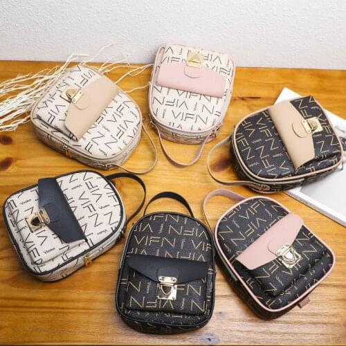 2020 New Casual All-match Female Bag Cute Womens backpack Square Sling Bag Fashion Printed Mini Daypack #25