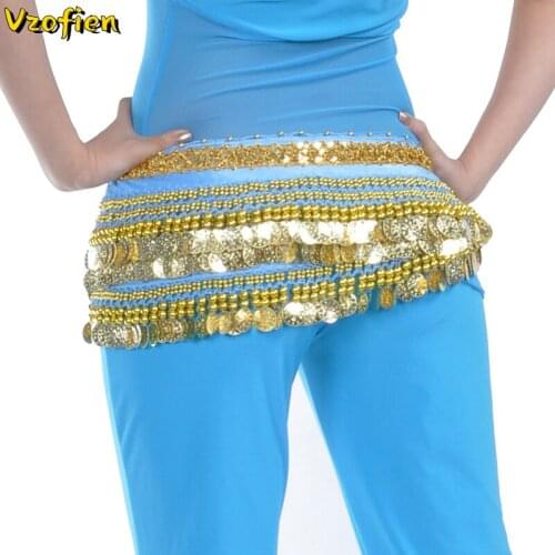 Belly Dancewear Practice Clothing Adult Belly Dance Waist Chain Indian Dance Hip Scarf Bollywood Performance Wear Costumes Belt