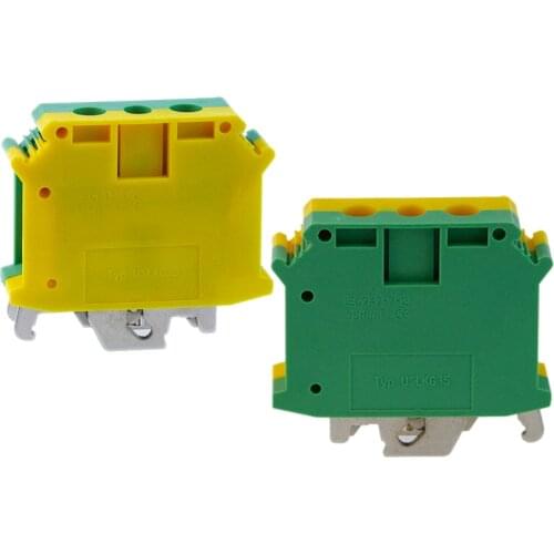PE Din Rail Terminal Blocks Ground UISLKG-35 Earth Universal Class Connector Screw Terminal Block UISLKG35 1PIECE