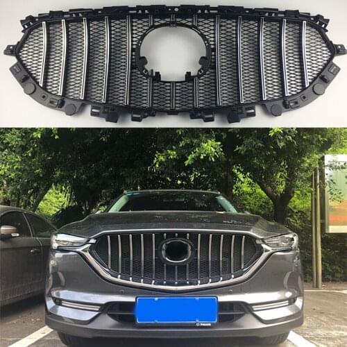 FIT FOR MAZDA CX-5 CX5 AUTO FRONT MESH EXTERIOR MASK TRIMS COVERS AUTO GRILLE 2017 2018 FRONT BUMPER ABS MODIFIED GRILL GRILLS