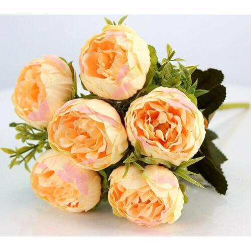 1Pcs Peony Artificial Flores Silk Flowers Leaves Plants Peonies Planta Flower Wall For Wedding Car Home Decoration Accessories
