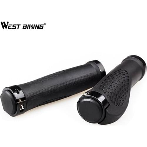 WEST BIKING Bicycle Grips Aluminum Alloy Silica Gel Handlebar Grips Bicycles Colorful Cycling Non-Slip Bilateral Lock Grips
