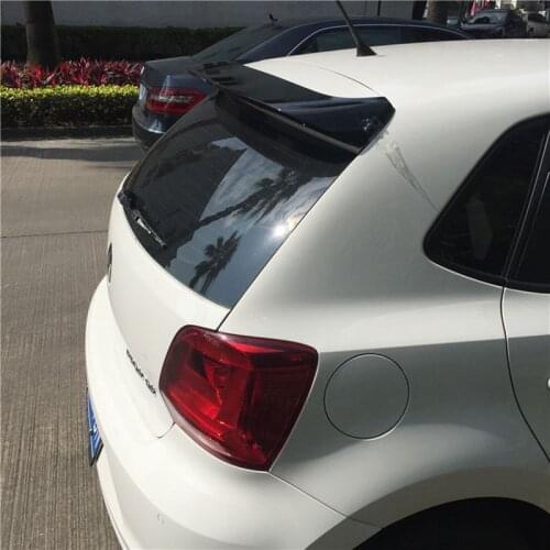 SHCHCG Car Styling ABS Plastic Unpainted Primer Color Rear Trunk Wing Roof Spoiler For Volkswagen VW Polo 2011-2016 Auto Part