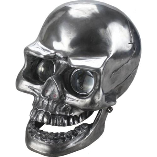 12v Metal Skull Motorcycle LED Head Light HeadlLamp HeadLight For Yamaha Kawasaki Honda Cafe Racer Old School