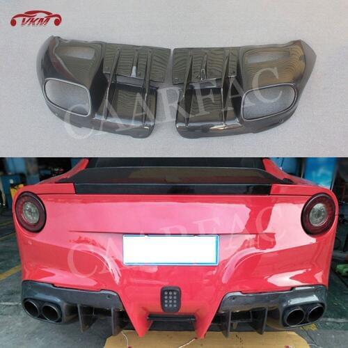 Rear Lip Diffuser Spoiler Case for Ferrari F12 Berlinetta 2013-2016 Carbon Fiber Back Bumper Guard Plate Car Styling