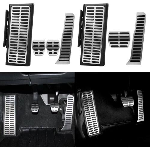 LHD Plate Stainless Manual Pedals Fuel Brake Footrest Pedal For Audi Q3 2012 2013 2014 2015 2016-2018 Replacement Pad