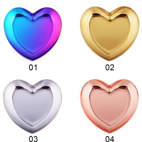 1PC Metal Heart Shape Nail Rhinestone Container Tips Decorations Picker Box Palette Gold Silver Mixed Colors Nail Art Tool Case