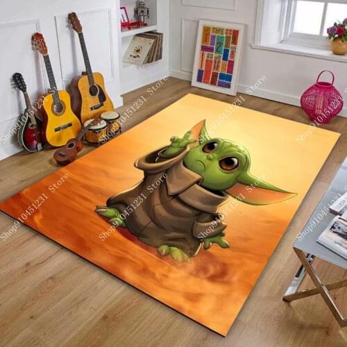 120x160cm Star Wars Yoda Baby Play Mat Carpet Living Room Bedroom Decor Children Mat on The Floor Boys Room Hallway Large Rug