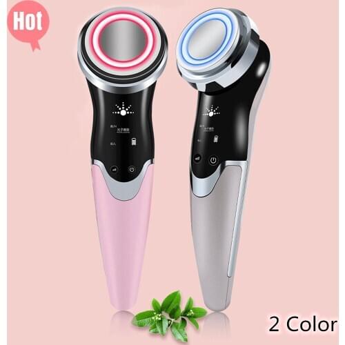 2 Colors Facial Cleansing Beauty Equipment Current Electroporation LED Photon Light Therapy Beauty Device Face Massager Tools
