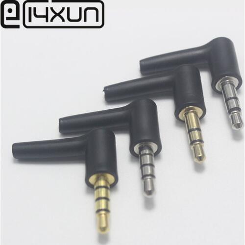 2pcs/lot 3.5mm stereo headset plug jack 3 4 pole 3.5 Nicke/Gold Plated 90 Degrees Black Audio Plugs Jack Adaptor Connector