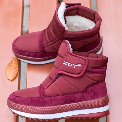 2021 Women Waterproof Fabric Winter Warm Platform Snow Boots Non-Slip Ankle Boots Unisex Lightweight Cotton Shoes Plush Booties