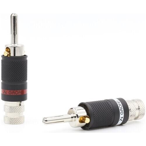 4pcs gaofei Rhodium Plated plug,Speaker Cable Banana Plug, Audio Connector plug