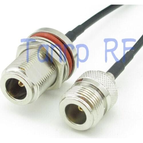 8in N female jack to N female with nut bulkhead RF connector adapter 20CM Pigtail coaxial jumper cable RG174 extension cord