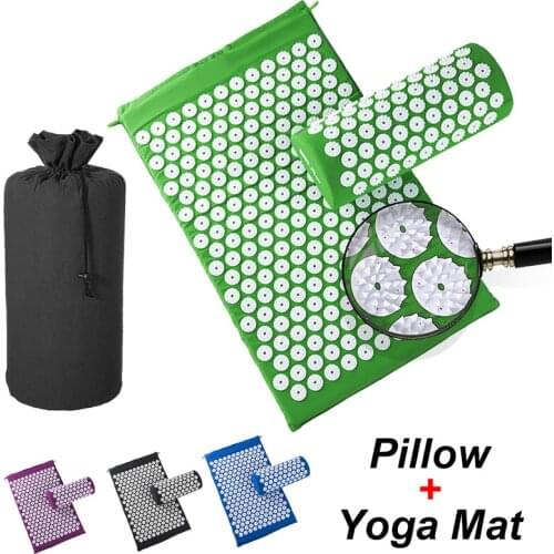 Kuznetsovs Acupressure Yoga Mat Lotus Spike Cushion Applicator Back Pain Relief Needle Pad Eco Pranamat Pillow Set Gift Bag