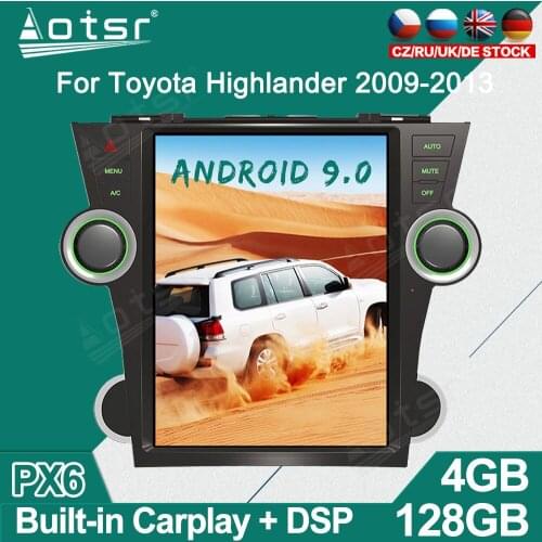 For Toyota Highlander 2009 - 2013 Tesla Android Car Radio Player GPS Navigation Auto Stereo Multimedia Video Headunit carplay
