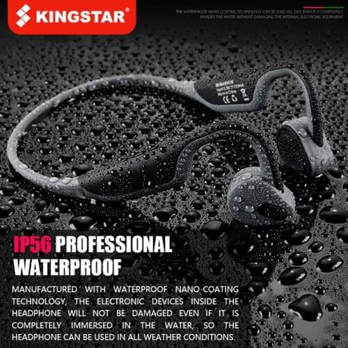KINGSTAR Bone Conduction Wireless Earphone Waterproof IPX6 Headset Bluetooth Headphone Outdoor Bass Neckband Noise Canceling