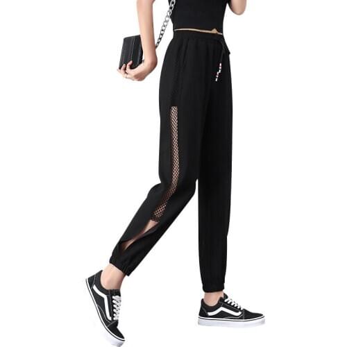 Mesh Harem Pants Women Summer Thin Loose Sports Lantern Pants Quick Dry Summer Outdoor Running Trousers Fitness Workout Pants