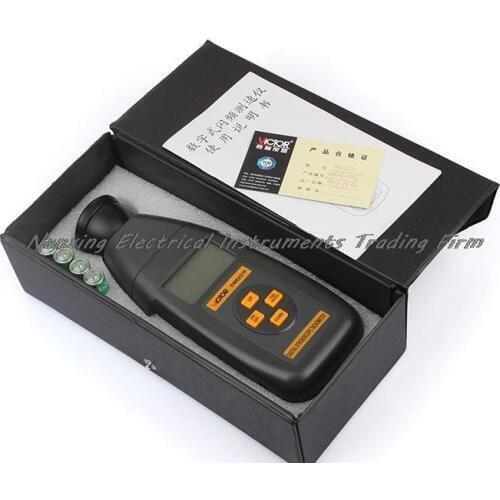 Fast arrival VICTOR DM6237P Digital Stroboscope Tachometer 60 to 19999RPM measuring range VC DM6237P VC 6237P Tachometer
