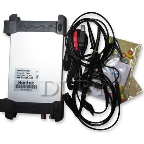 5pcs/lot Hantek 6022BE 20MHz 2 channels 48MSa/s USB Digital Oscilloscope Dual Channel With 2 Probes free fedex