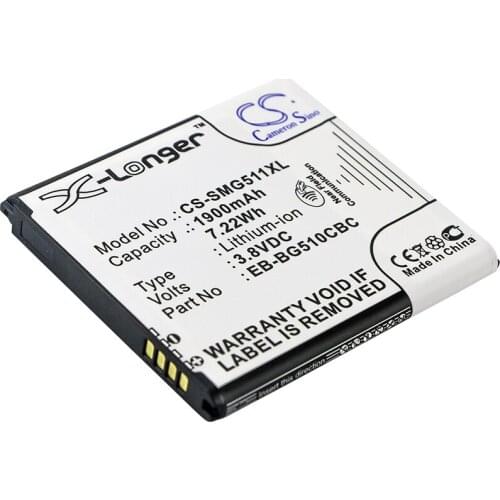 CS 1900mAh/7.22Wh battery for Samsung Galaxy Core Max,Galaxy Core Max Duos,SM-G5108,G5108Q,G5109,G510F EB-BG510CBC