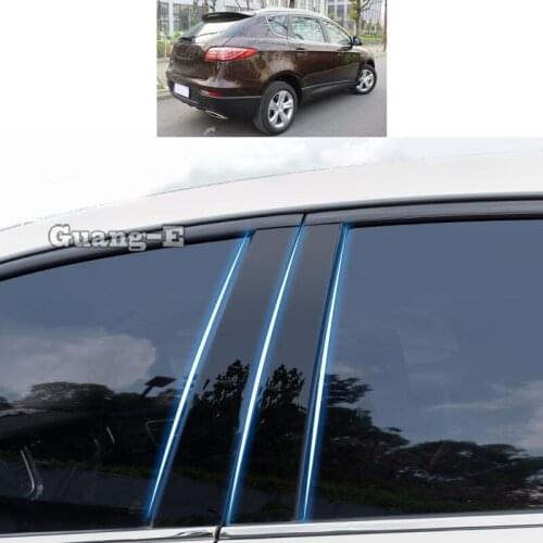 For LUXGEN 7 LUXGEN7 SUV 2012-2016 Car PC Material Pillar Post Cover Door Trim Window Piano Black Molding Sticker Plate Parts