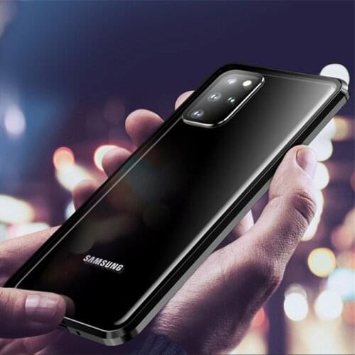 For Samsung S20 ultra Case Metal Frame Magnet Aluminum Bumper Double Glass full Protect Cover for Samsung S20 plus Phone Case
