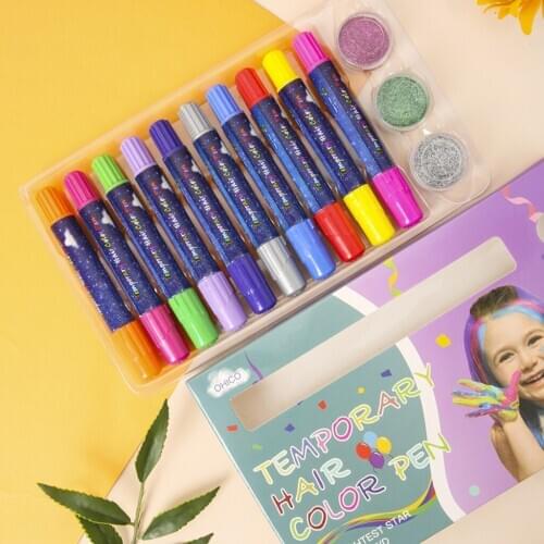 Home Hair Chalk Pens Women Christmas Makeup Toys Washable Non-Toxic Hair Dye