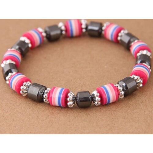 European and American Accessories New Magnetic Black Stone Elastic Bracelet Korean Bersion Resin Eyes Flat Beads Hand Ornaments