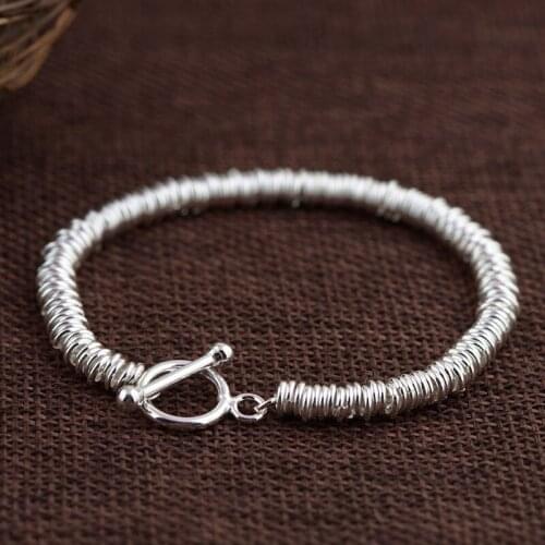 FNJ 925 Silver Bracelet for Women Jewelry 18cm Link Chain Original S925 Sterling silver Bracelets